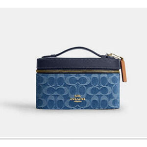 NEW Coach Cosmetic Case In Signature Denim NWT